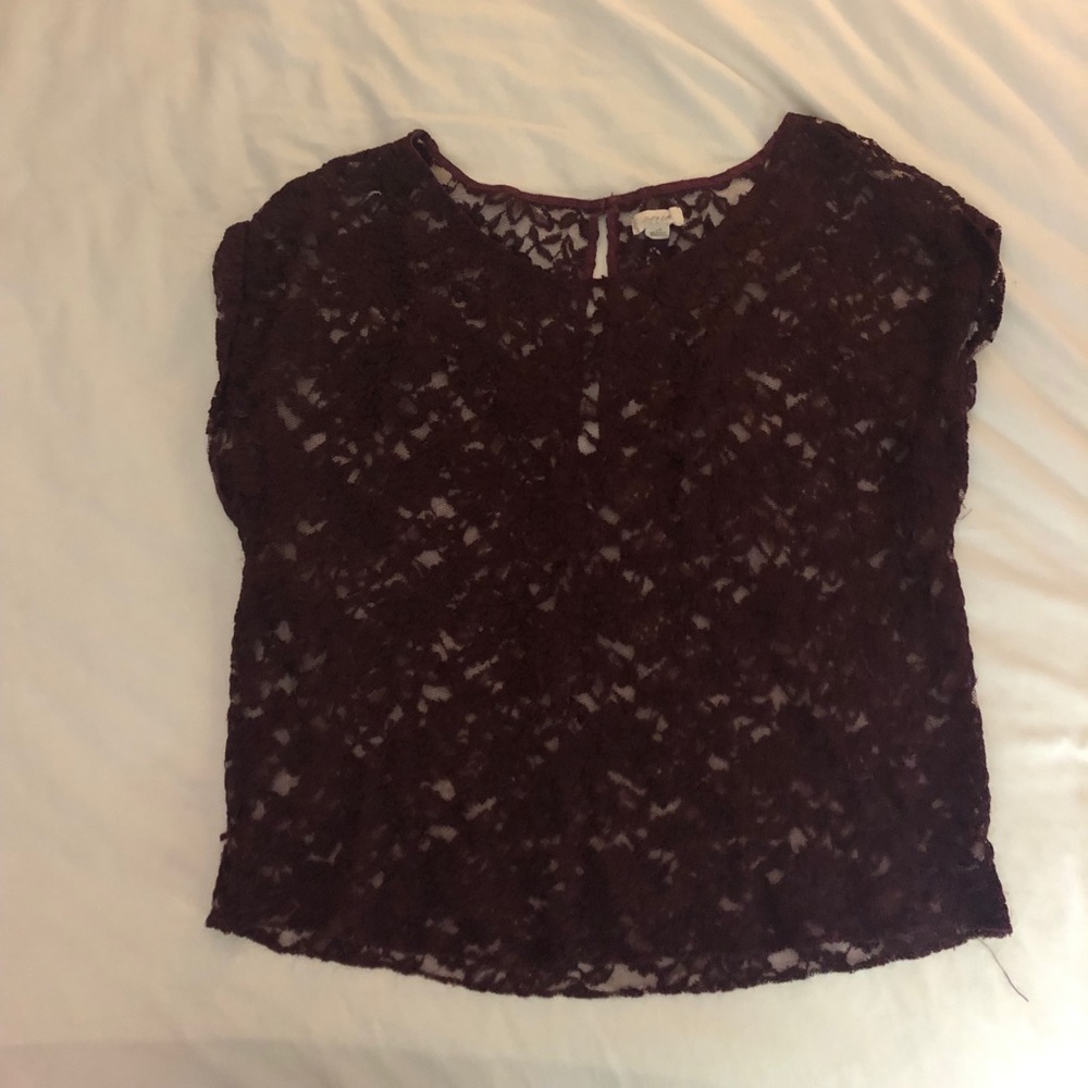 See through lace blouse